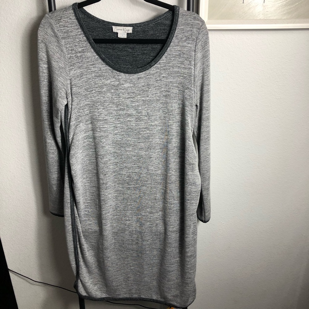 Summer & Sage Maternity Dress Gray long sleeve